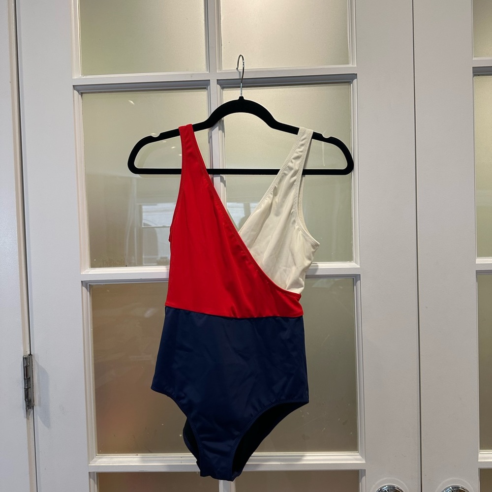 Solid & Striped red white and blue one piece swimsuit